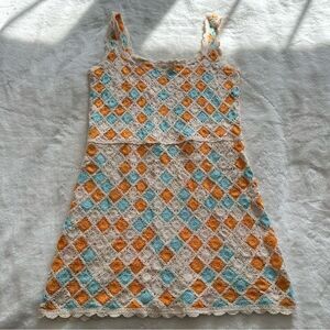 Zara Crochet Knit Mini Dress Size XS